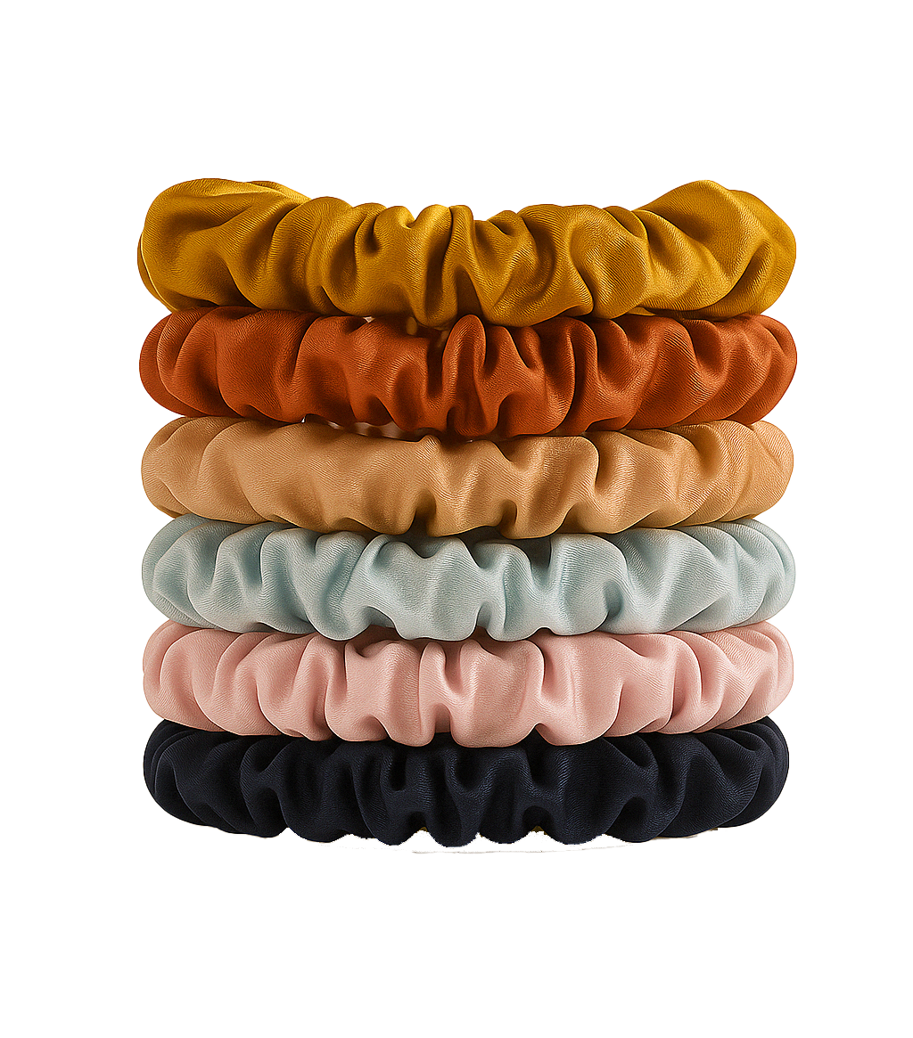 6 pcs Skinny Scrunchies