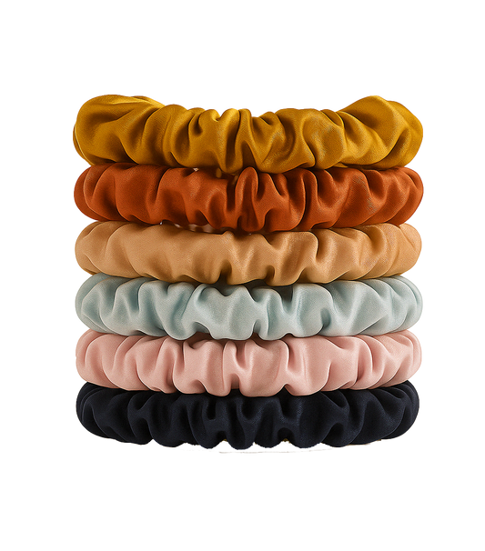 6 pcs Skinny Scrunchies
