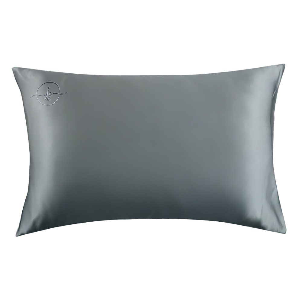 Single Silk Pillow Case Light Grey